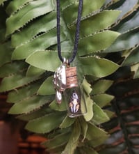 Image 1 of Seed necklace with charm ~ black toadstools