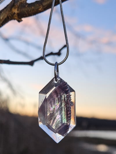 Image of Ribbed Mussel Necklaces- "Hexagon" Style