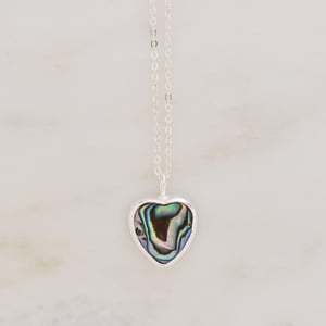 Image of Mermaid Heart x Abalone Shell silver necklace