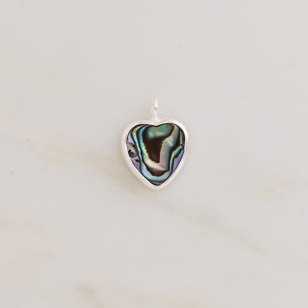 Image of Mermaid Heart x Abalone Shell silver necklace