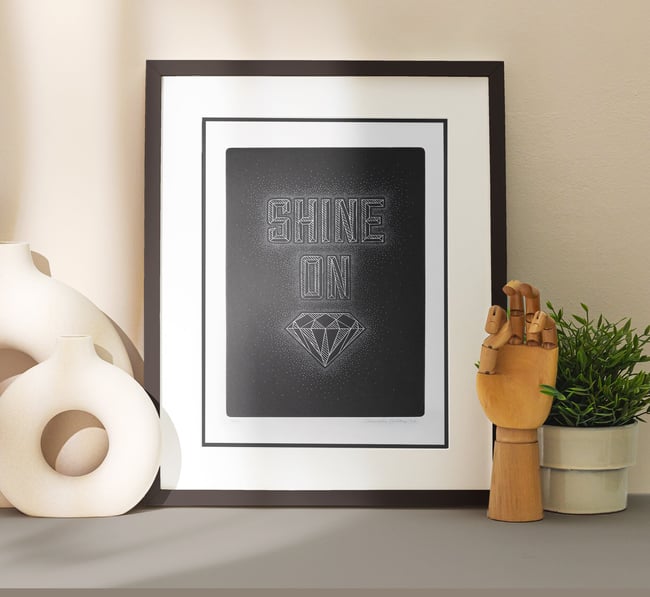 Shine On linocut print
