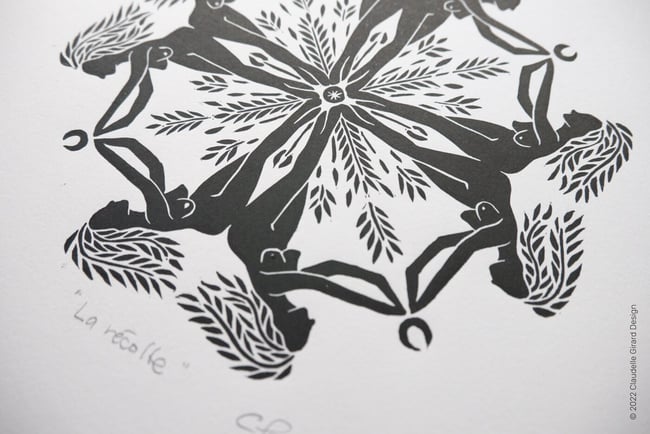 La récolte (The Harvest) Original linocut print