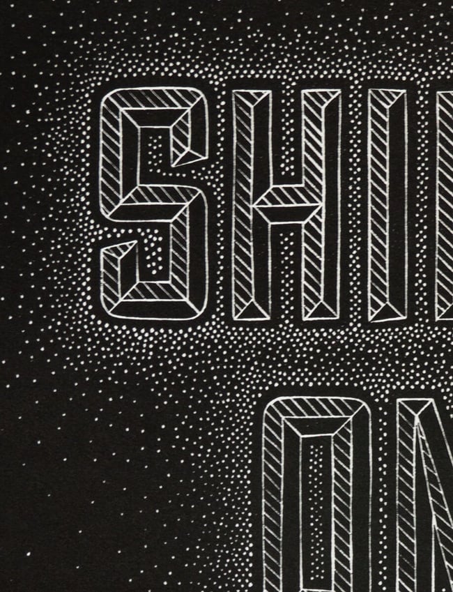 Shine On linocut print