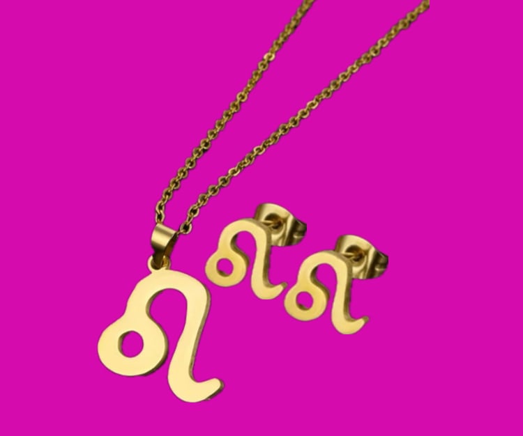 Image of Leo Zodiac Necklace and Earring Set