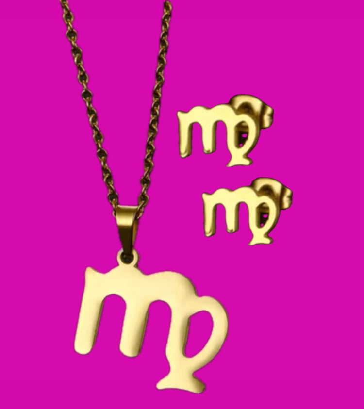 Image of Virgo Zodiac Necklace and Earring Set