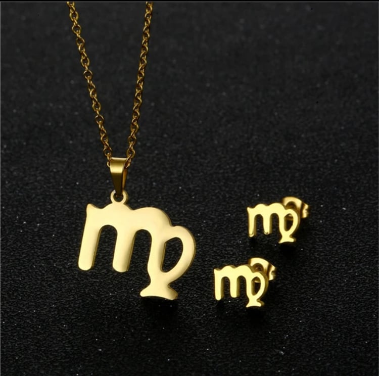Image of Virgo Zodiac Necklace and Earring Set