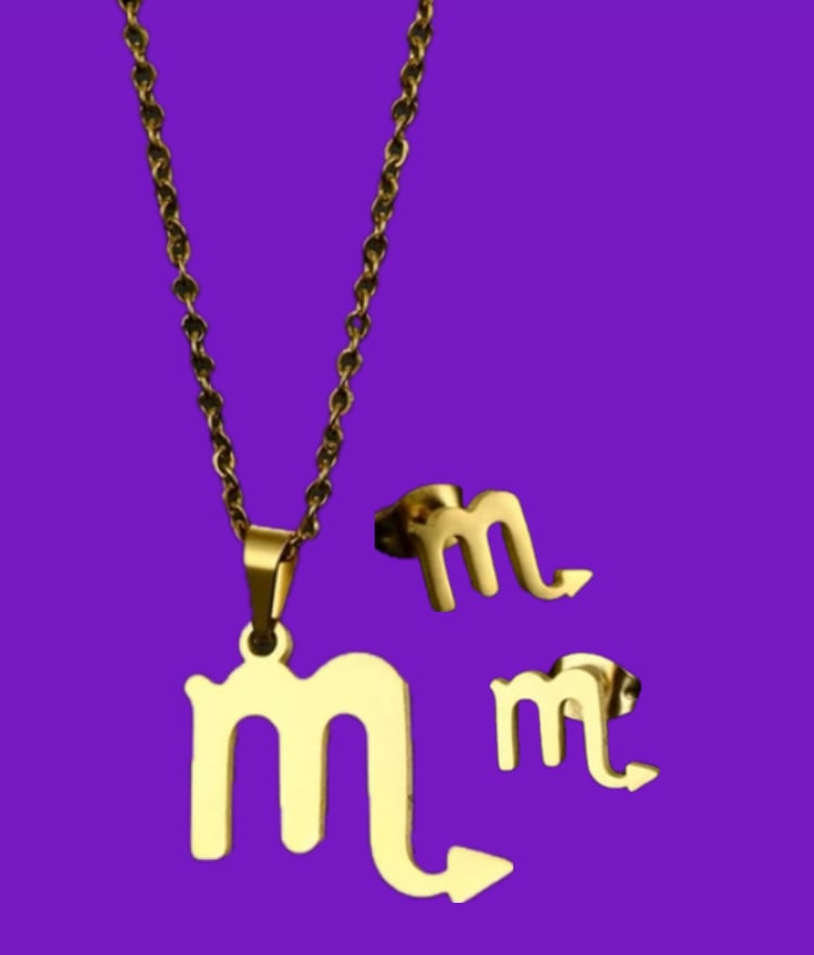 Image of Scorpio Zodiac Necklace and Earring Set