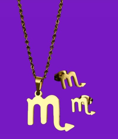 Image of Scorpio Zodiac Necklace and Earring Set