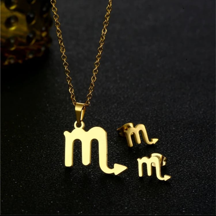 Image of Scorpio Zodiac Necklace and Earring Set
