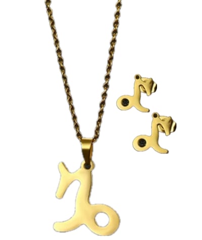 Image of Capricorn Zodiac Necklace and Earring Set 