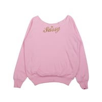 Image 1 of RESTOCK 🩷Pink & Gold “Sassy” Long Sleeve Off Shoulder 🩷🌟
