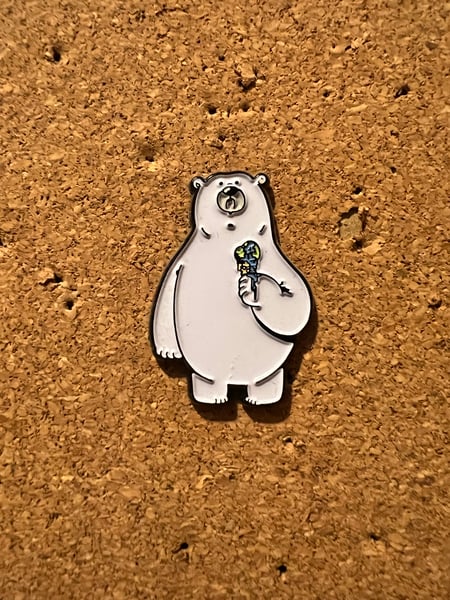 Image of Polar bear pin badge