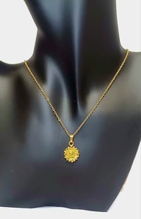 Image 2 of Sunflower Pendant Necklace | Gold