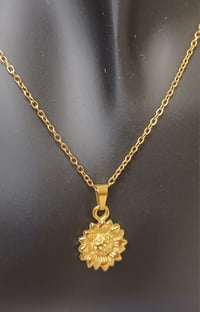 Image 4 of Sunflower Pendant Necklace | Gold
