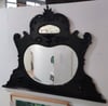 A Late Victorian Heart Plate Ebonised Overmantel Mirror