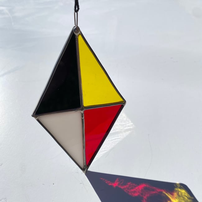 Stained Glass Diamond - Maryland Flag Colors