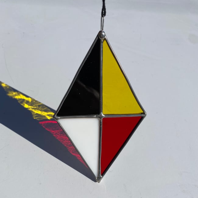 Stained Glass Diamond - Maryland Flag Colors