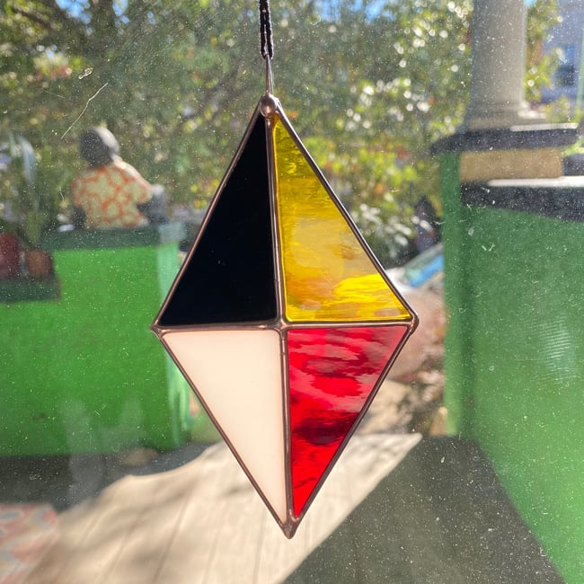 Stained Glass Diamond - Maryland Flag Colors