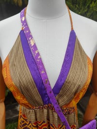 Image 4 of Havana Halter Dress- classic statement holiday piece- one size - YELLOW POP PURPLE