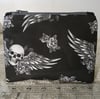 Winged Skull & Roses Zippered Pouch