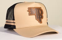 Image 1 of Khaki MDP Leather Patch Cuntry Trucker Cap