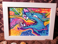 Image 2 of Trippy Wolf Painting
