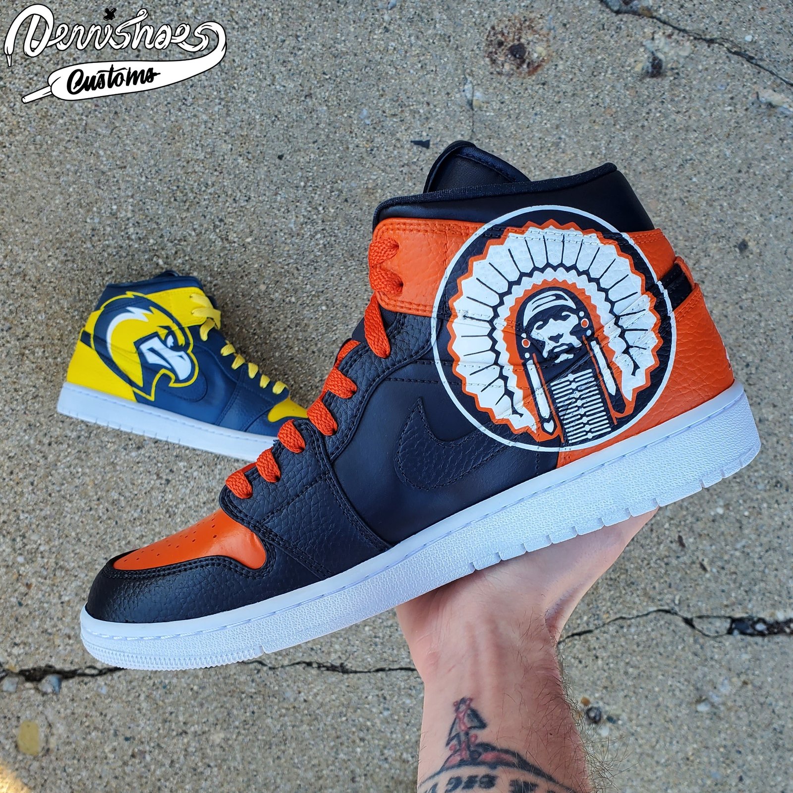 Custom Hand Painted Made To Order Nike Air Jordan 1 AJ1 Mid Shoes