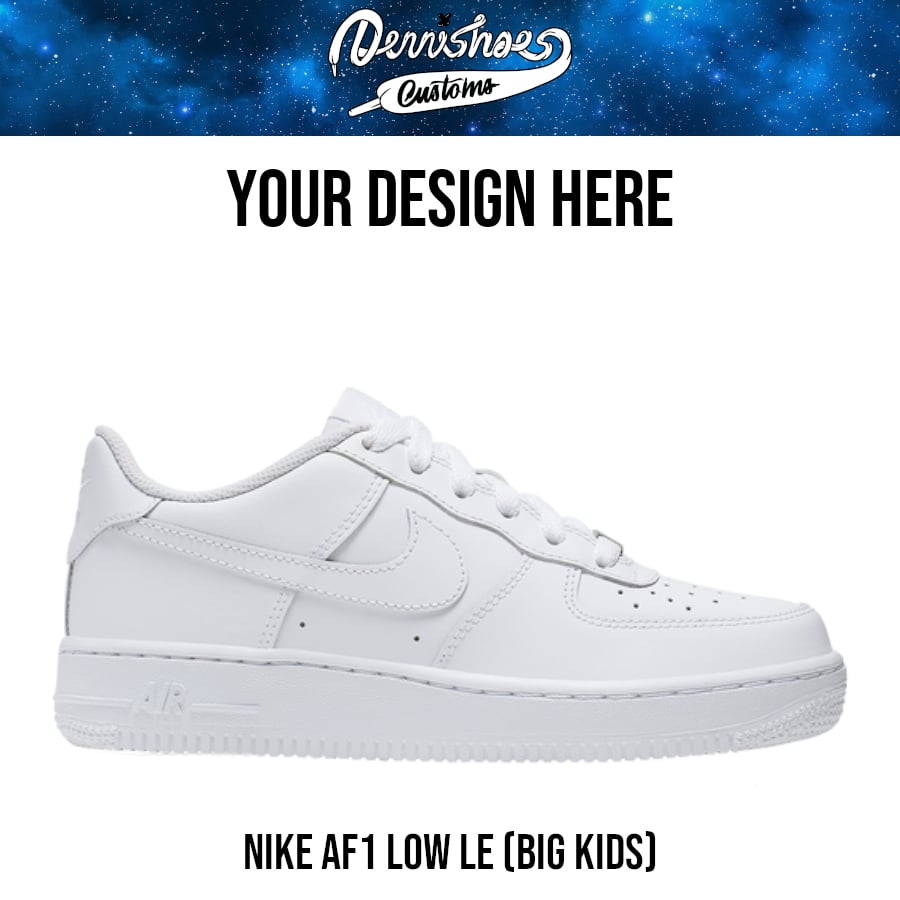 Image of Custom Hand Painted Made To Order Nike Air Force 1 LE Shoes (Big Kids)