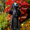 Black  Marabou-cuffed "Beverly" Gown PRE-ORDER NOVEMBER DELIVERY