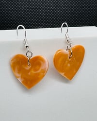 Image 1 of Resin Heart shaped handmade Earrings