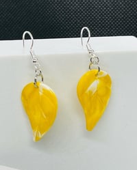 Image 1 of Resin Leaf shaped handmade Earrings