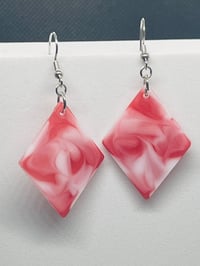 Image 3 of Resin Diamond Shaped Handmade Earrings