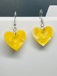 Image 4 of Resin Heart shaped handmade Earrings