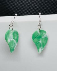 Image 4 of Resin Leaf shaped handmade Earrings