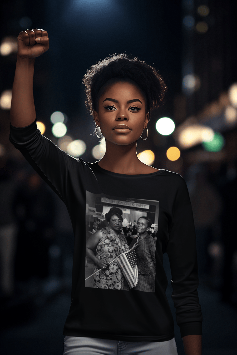 Image of FANNIE LOU & ELLA BAKER WITH FANNIE LOU QUOTE ON THE BACK