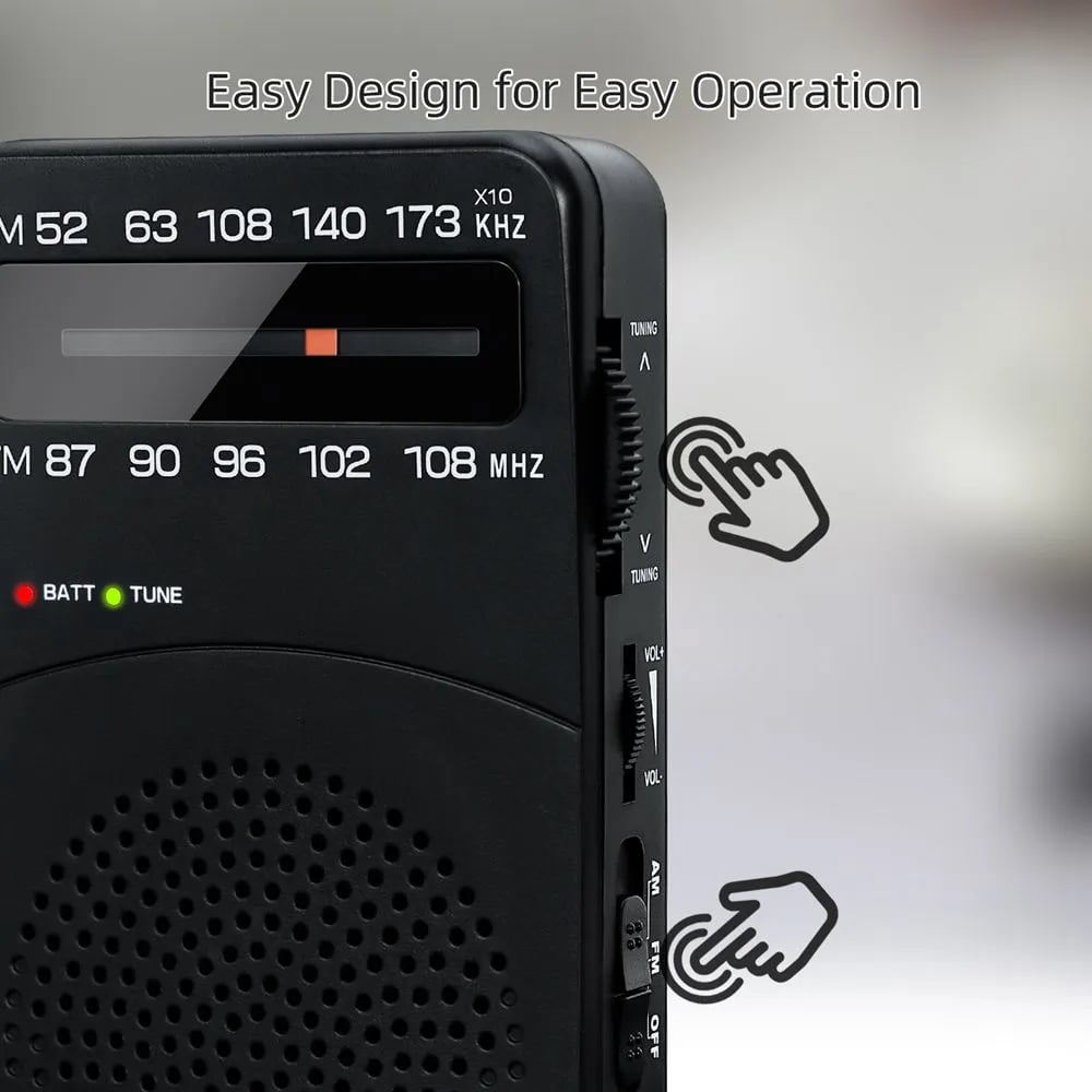 PRUNUS J-166 Pocket Portable Mini Radio FM/AM