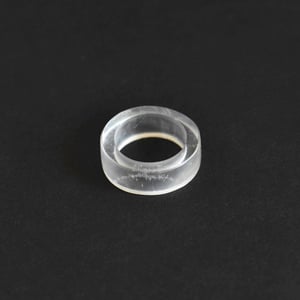Image of Clear Quartz antique style flat band ring
