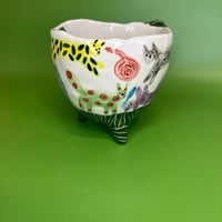 Image 1 of Ceramic cup hand modeling hand painting