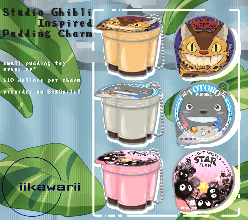 Image of [in production] Studio Ghibli Pudding Keychains