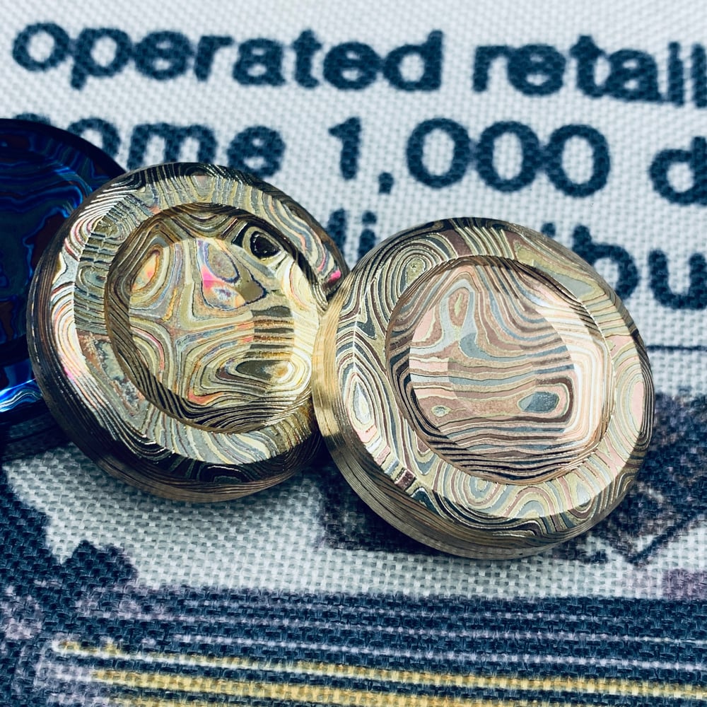 Mokume Mini Ulte Haptic Coin in Etching/Flaming Finish