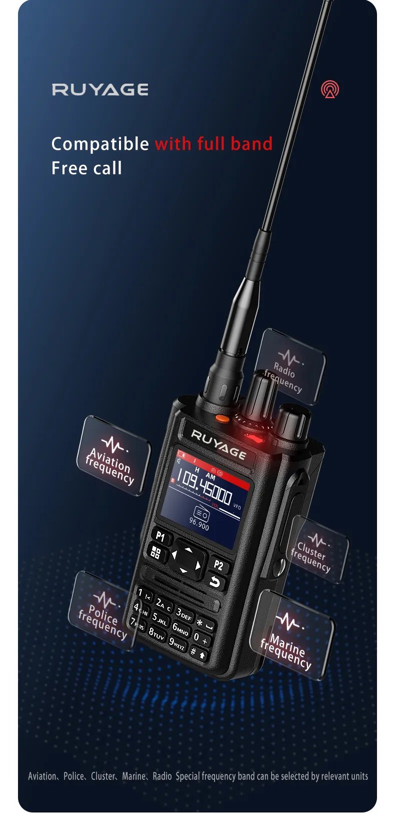 Ruyage UV9D GPS 6 Bands Amateur Ham Two Way Radio 