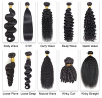 Image 3 of Mink Body waves Malaysian  Virgin human air bundles, deep curly  human hair weft bundles 100g 