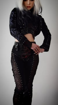Image 1 of "White Panther" jacket , top and trousers. Size S/XS. 