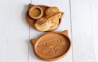 Image 1 of Children's wooden plate "Cat"