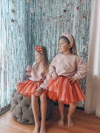 Image 2 of Red & pink striped tutu skort