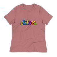 Image 10 of Women's Relaxed T-Shirt, Love, Peace and Flowers Hippie Flower Power Tee