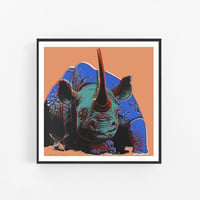 Image 1 of Andy Warhol - Black Rhinoceros, Endangered Species Portfolio, Giclee Print, Poster