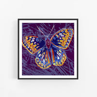 Image 1 of Andy Warhol - San Francisco Silverspot, Endangered Species Portfolio, Giclee Print, Butterfly Poster