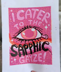 SAPPHIC GAYZE! Original Linocut Print A4