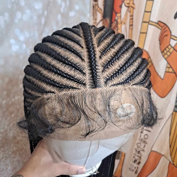 Image of Middle Part Cornrow Wig